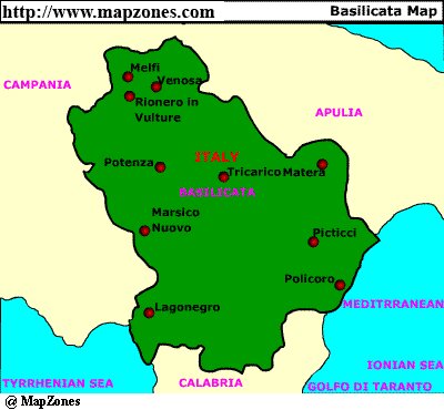 Map of Basilicata