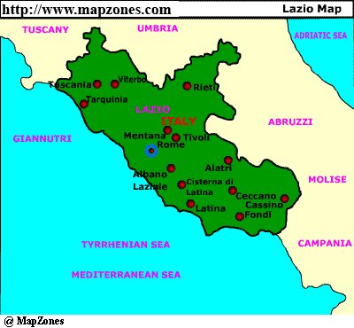 Map of Lazio