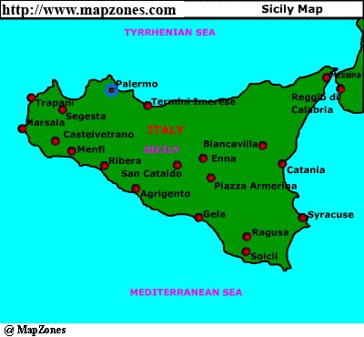 Map of Sicily