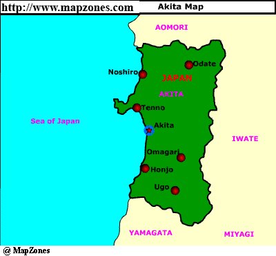 Map of Akita