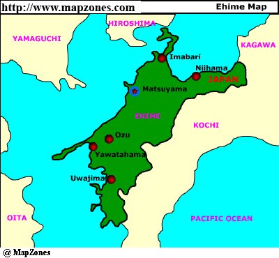 Map of Ehime