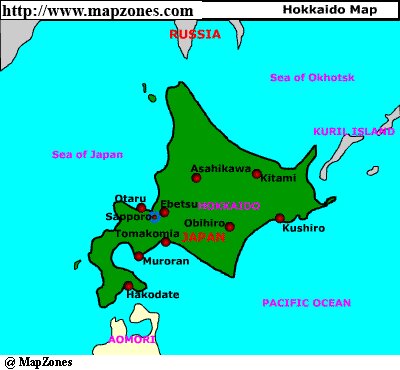 Map of Hokkaido