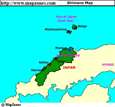 Map of Shimane