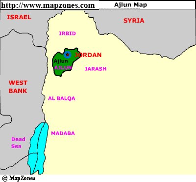 Map of Ajlun