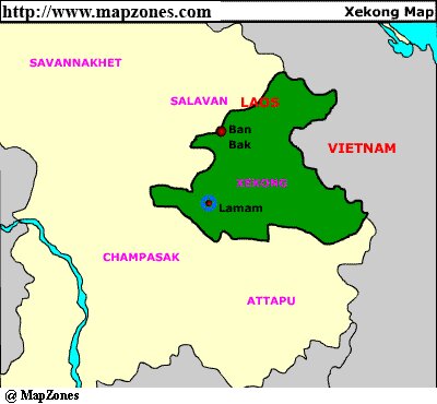 Map of Xekong