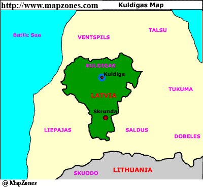 Map of Kuldigas
