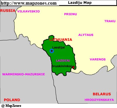 Map of Lazdiju