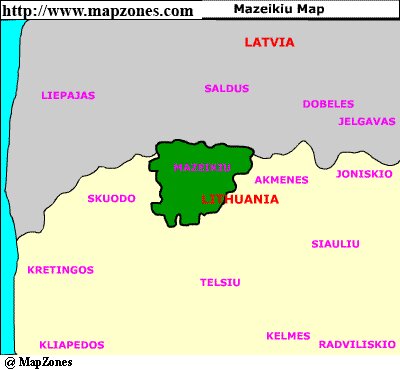 Map of Mazeikiu