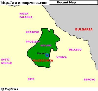 Map of Kocani