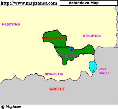 Map of Valandova