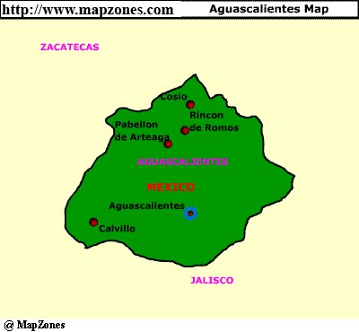 Map of Aguascalientes