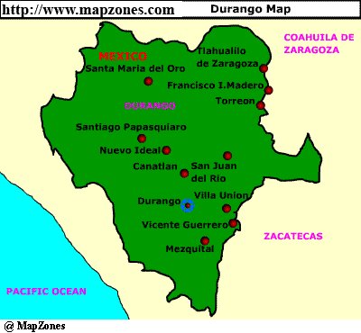 Map of Durango