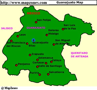 Map of Guanajuato
