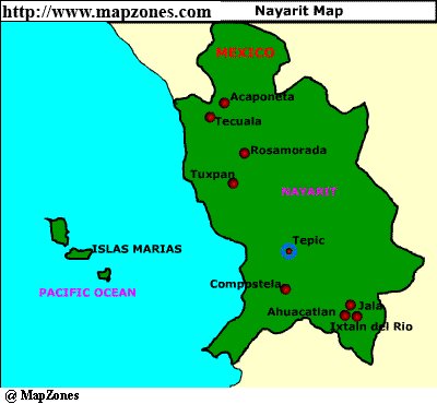 Map of Nayarit