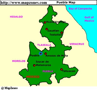 Map of Puebla