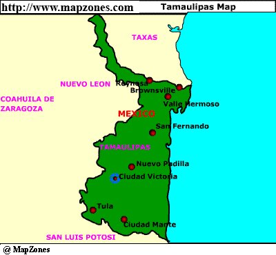 Map of Tamaulipas