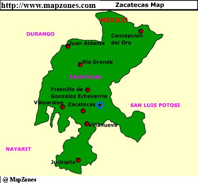 Map of Zacatecas