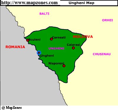 Map of Ungheni