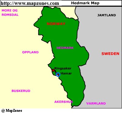 Map of Hedmark