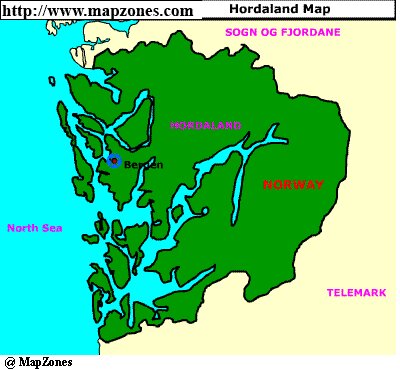 Map of Hordaland