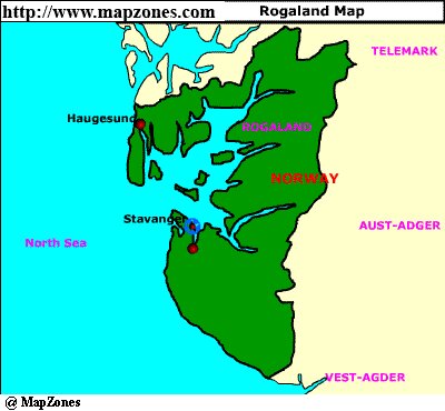 Map of Rogaland