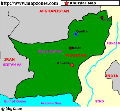 Map of Khuzdar