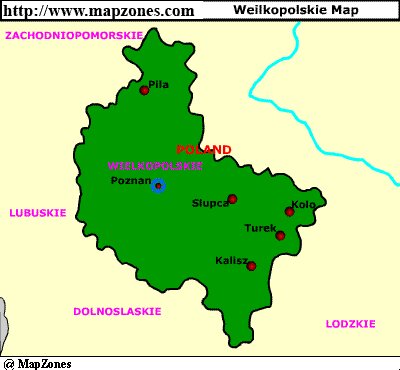 Map of Weilkopolskie
