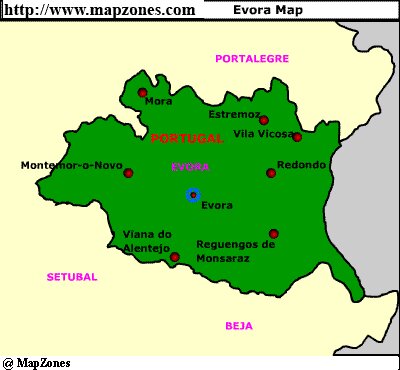 Map of Evora