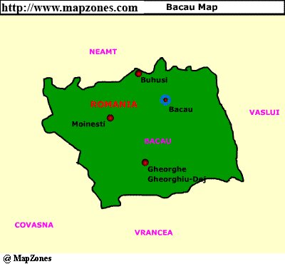 Map of Bacau