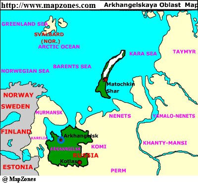 Map of Arkhangelskaya_oblast