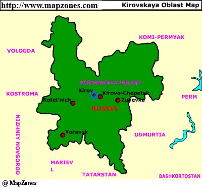 Map of Kirovskaya_oblast