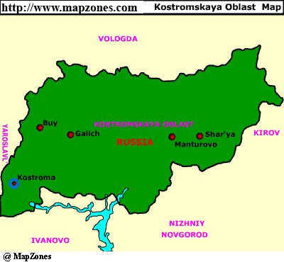 Map of Kostromskaya_oblast