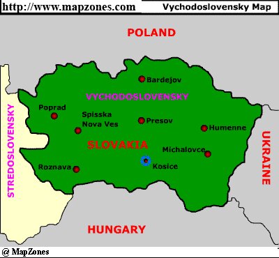 Map of Vychodoslovensky