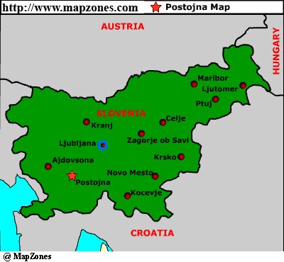 Map of Postojna