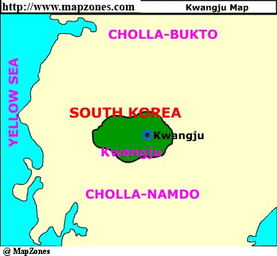 Map of Kwangju