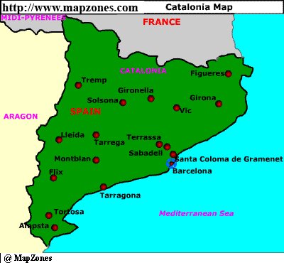 Map of Catalonia
