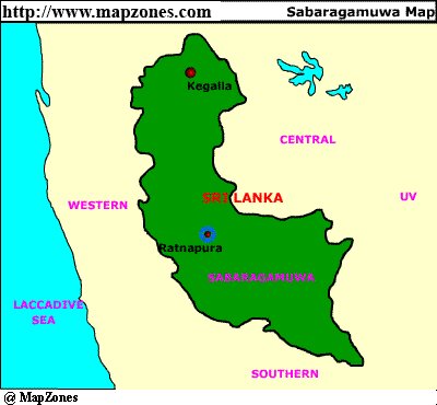 Map of Sabaragamuwa