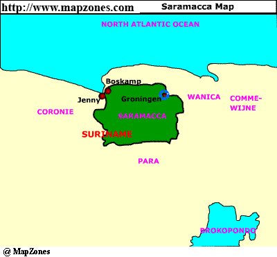 Map of Saramacca