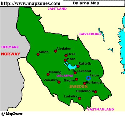 Map of Dalarna