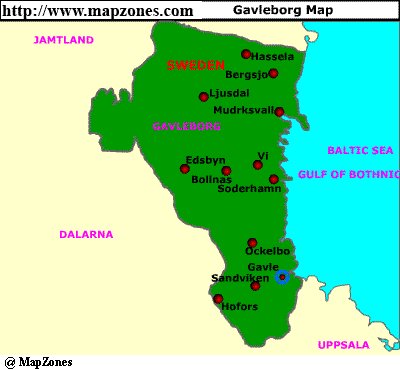 Map of Gavleborg