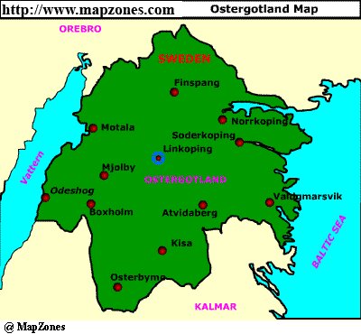 Map of Ostergotland