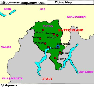 Map of Ticino