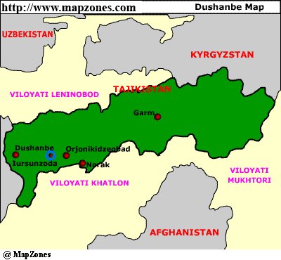 Map of Dushanbe