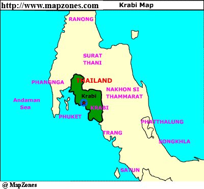 Map of Krabi