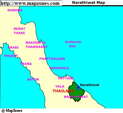 Map of Narathiwat