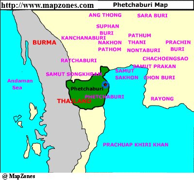 Map of Phetchaburi