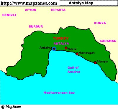 Map of Antalya