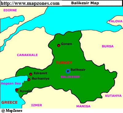 Map of Balikesir