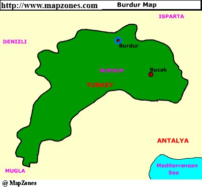 Map of Burdur