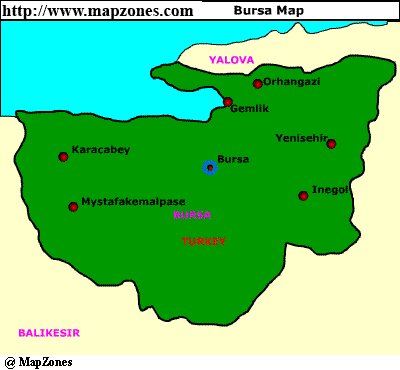 Map of Bursa